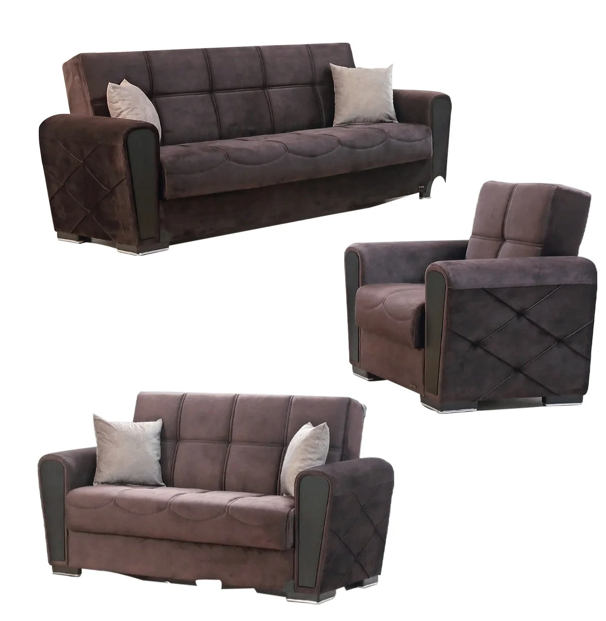 Henry Dark Brown Fabric Loveseat
