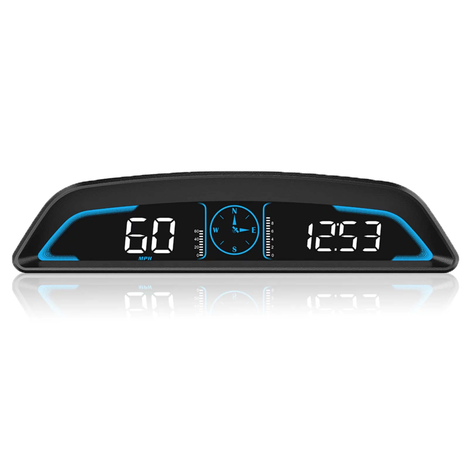 ACECAR Digital GPS Speedometer, Head Up Display with Speed MPH, 100 KM Acceleration Time, Compass, Altitude, Driving Distance, Overspeed Alarm HD LCD Display HUD, for All Vehicle