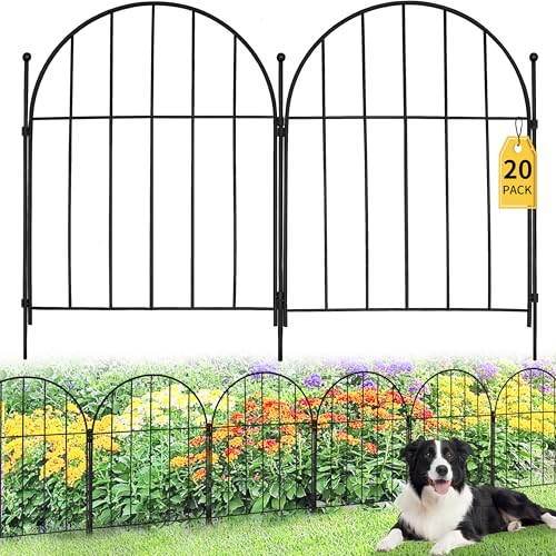 10PACK Garden Fence,11FT(L) x17inch(H) Metal No Dig Fence Animal Barrier Fence,Heavy Duty Rustproof Arched Flower Bed Edging Ornamental Wire Border Panel,Decorative Fence for Yard Patio Outdoor Decor
