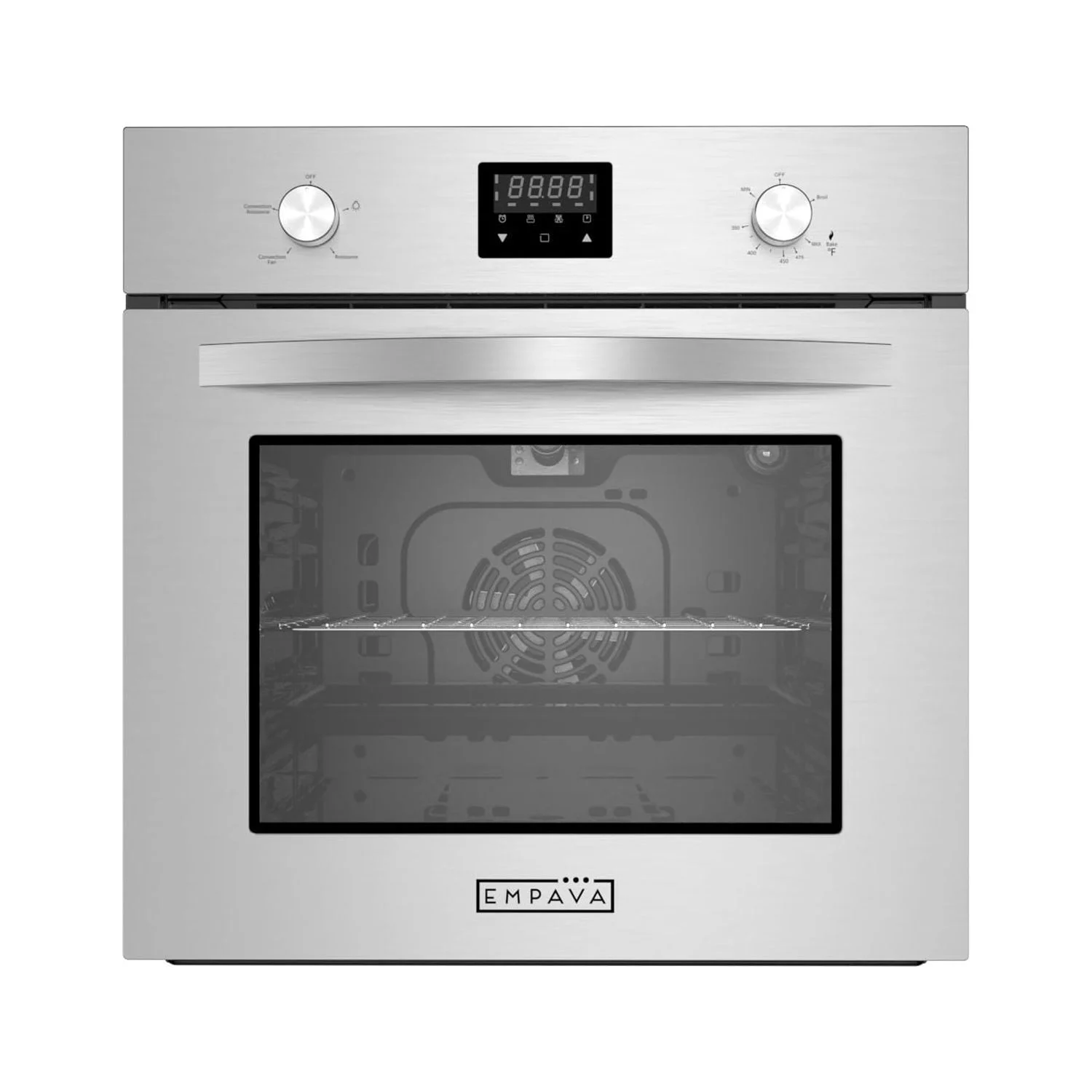 Empava 24 in. 2.3 Cu. ft. Single Gas Wall Oven - Bake Broil Rotisserie Functions with Mechanical Controls - EMPV-24WO09