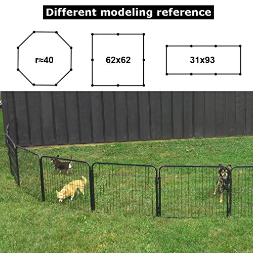 Dog Playpen 8 Panels 40 Inches Dog Pen Extra Large Indoor Outdoor Back or Front Yard Cage Fencing Doggie Rabbit Cats Outside Fences with Door Fence Playpen Heavy Duty Exercise Pen Dog Crate