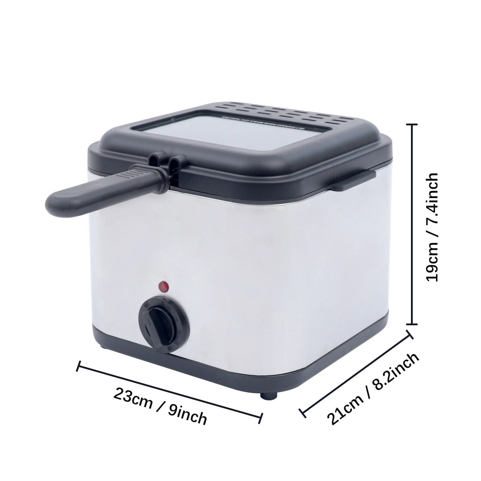TOOL1SHOoo  Electric Deep Fryer 2.5 Liters Stainless Steel Basket 1000W for Family Kitchen