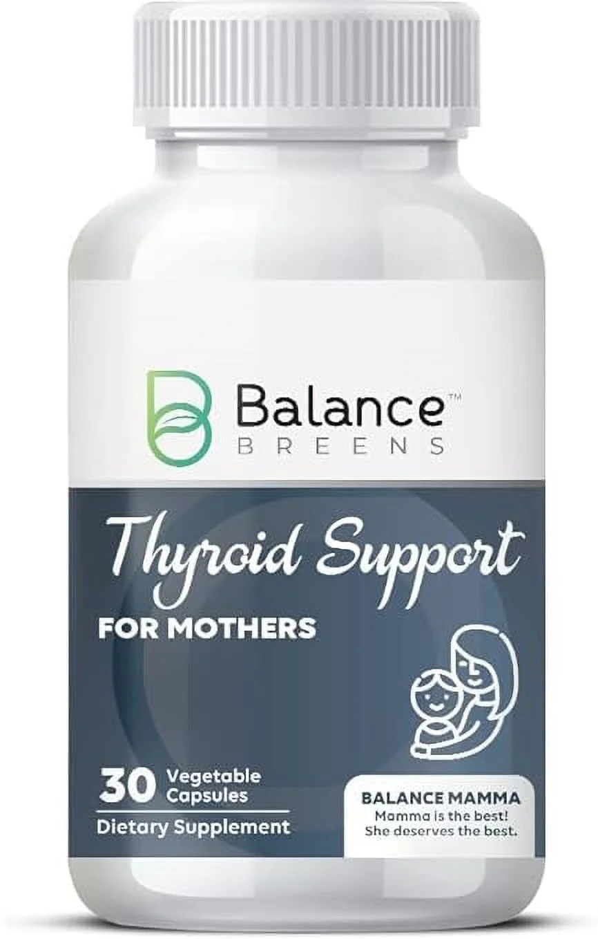 Balance Breens Thyroid Support Supplement for Women - Iodine, L-Tyrosine, Vitamin B12, Selenium - Energy, Metabolism & Focus Support Function - 30 Non-GMO Vegetable Capsules