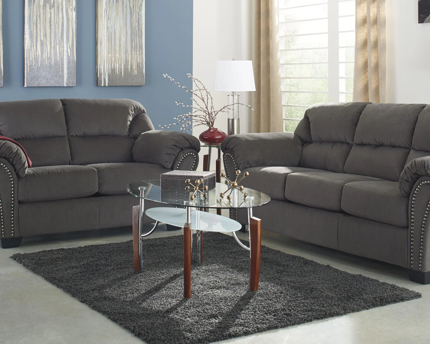 Signature Design by Ashley Traditional Caci 5' x 7' Rug  Charcoal