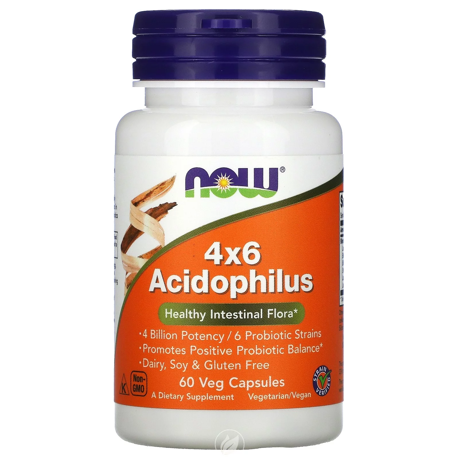 (3 Pack) NOW Supplements 4X6 Acidophilus 60 Vcaps