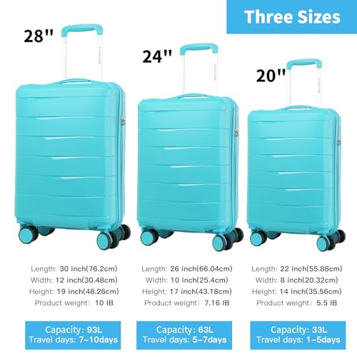 20-Inch Carry-on Luggage with Spinner Wheels and TSA Lock, Airline Approved Lightweight Hardside Suitcase for Travel, Hardshell Suit Case, 20