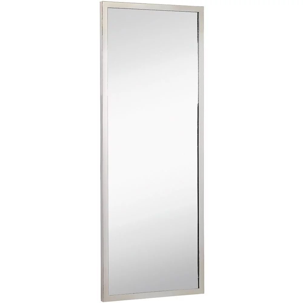 Hamilton Hills Commercial Grade Contemporary Industrial Strength Full Length Wall Mirror Polished Stainless Metal Silver Rectangle Vanity, Entrance, or Restroom Horizontal & Vertical (18