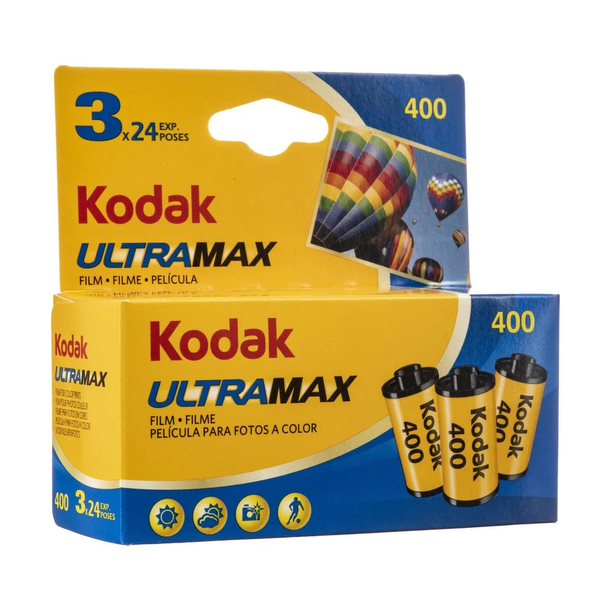 Kodak UltraMax 400 ISO 35mm 24 Exposures Film 3-Pack