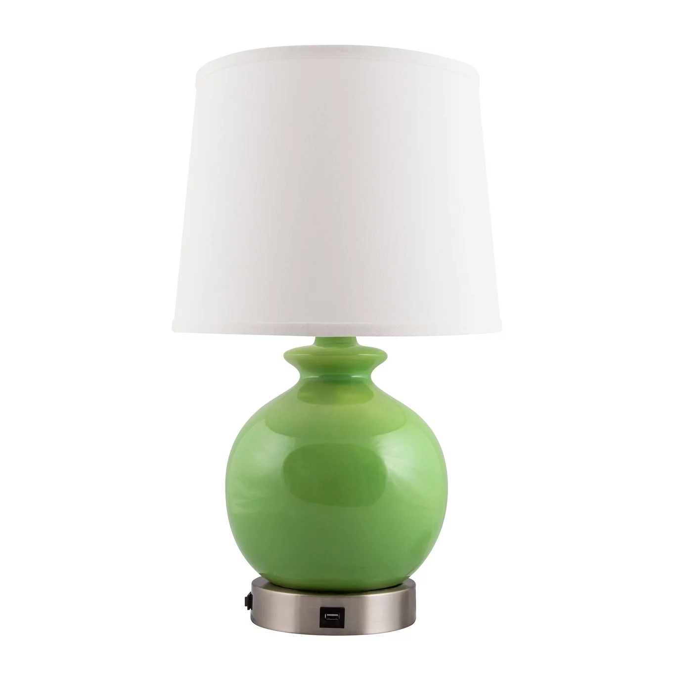 RJF Enterprises Inc. RiverCeramic® Bristol Lamp with USB Base clover green
