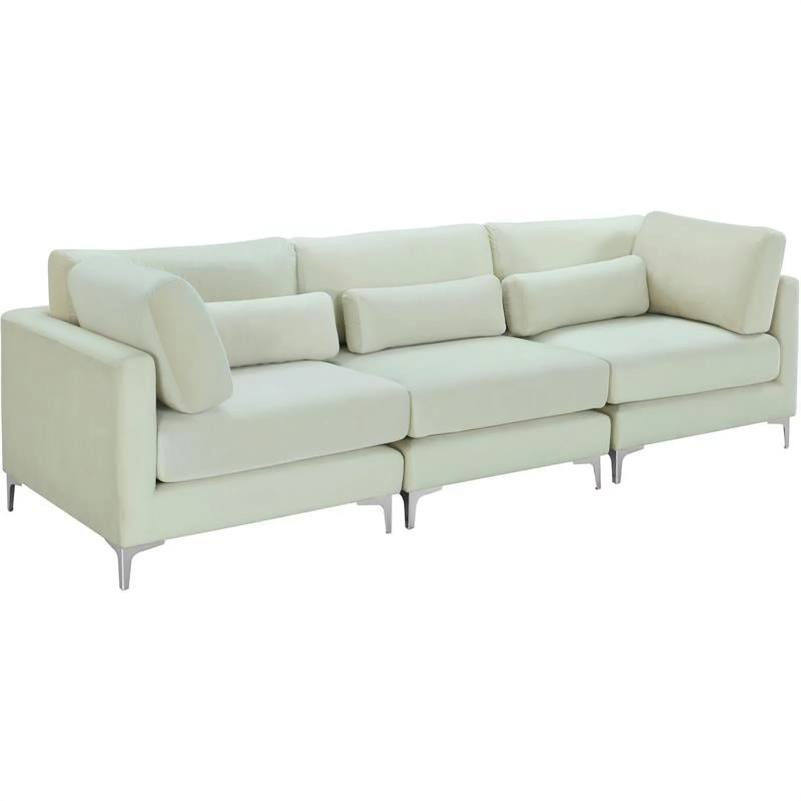 Meridian Furniture Julia Cream Velvet Modular Sofa