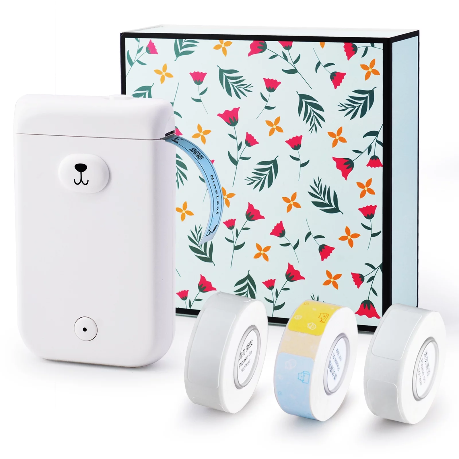 GREENCYCLE D30S White Portable Mini Portable Label Maker- with 3 Roll 12/14mm Width Thermal Label Paper Wireless Bluetooth Label Printer App Control Easy to use for Home Office School Organization