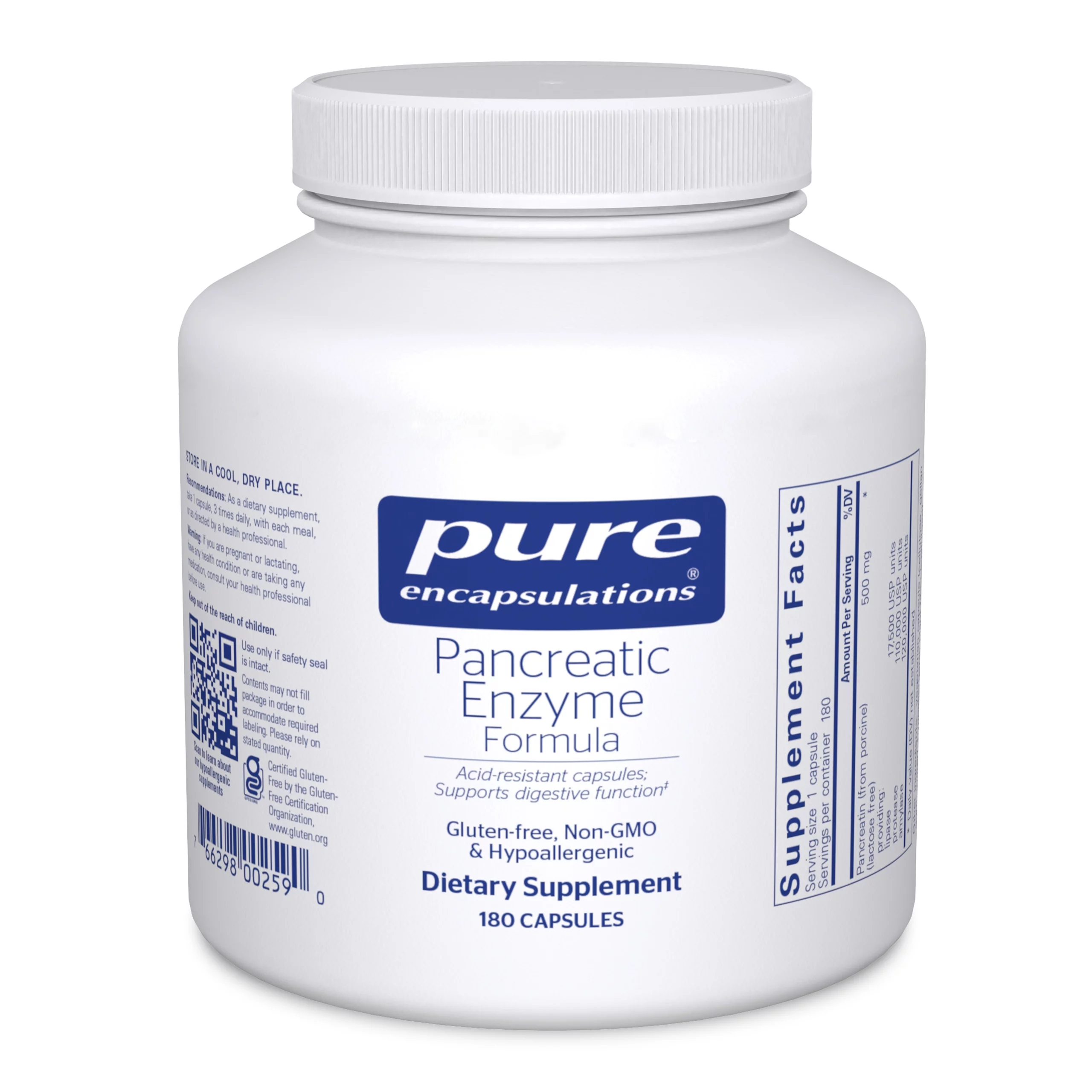 Pure Encapsulations Pancreatic Enzyme Formula | Supplement to Support the Optimal Digestion of Food and Absorption of Nutrients* | 180 Capsules