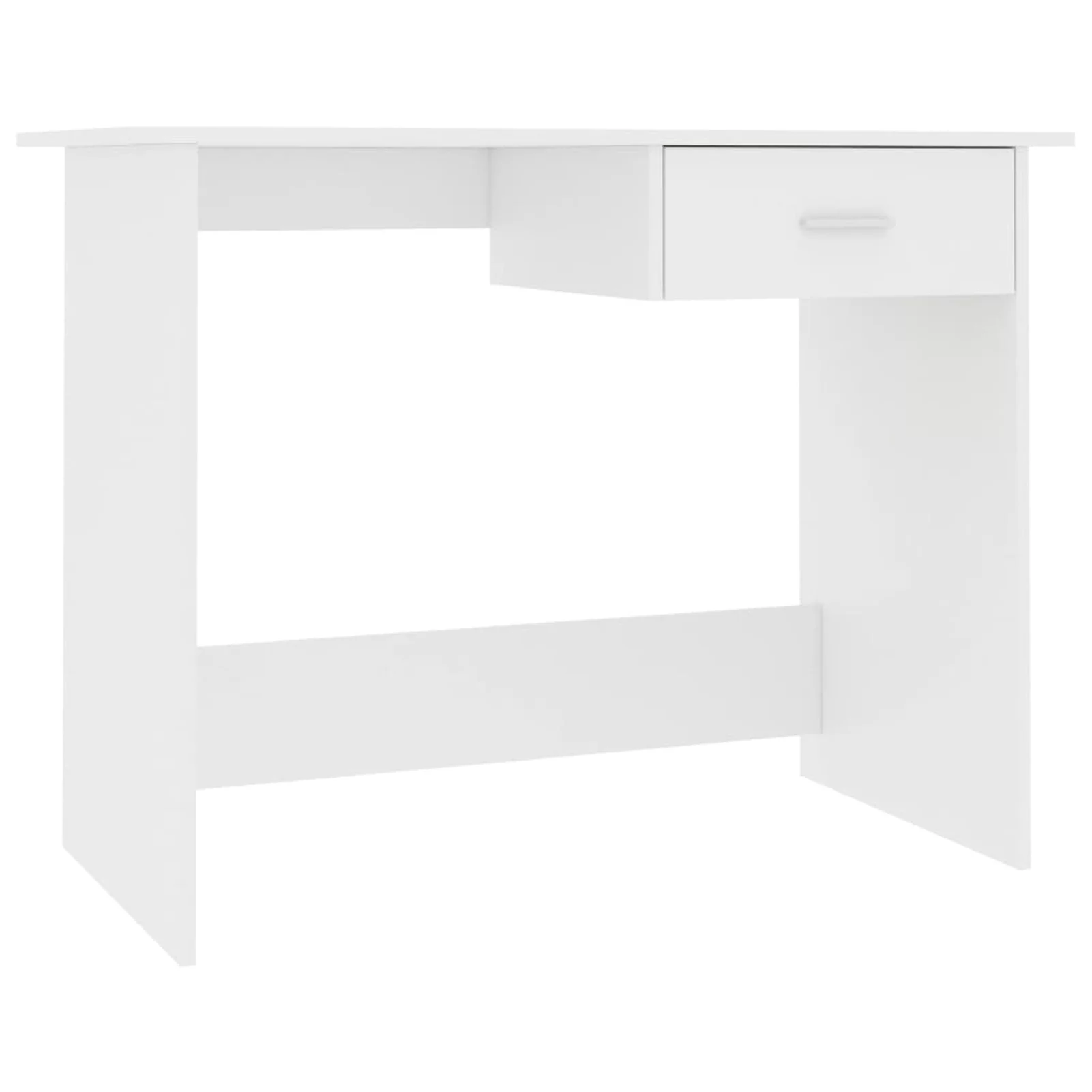 Anself Computer Desk with Storage Drawer Writing Desk Engineered Wood Gaming Table White Home Office Furniture 39.4 x 19.7 x 29.9 Inches (L x W x H)