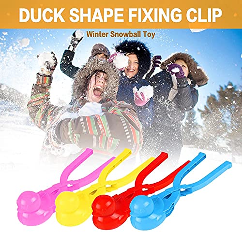 Snowball Maker Tool with Handle, Cartoon Duck Snowball Maker Clip Snow Ball Toys Perfect for Kids and Adults Snowball Fight Play in Winter at Outdoor