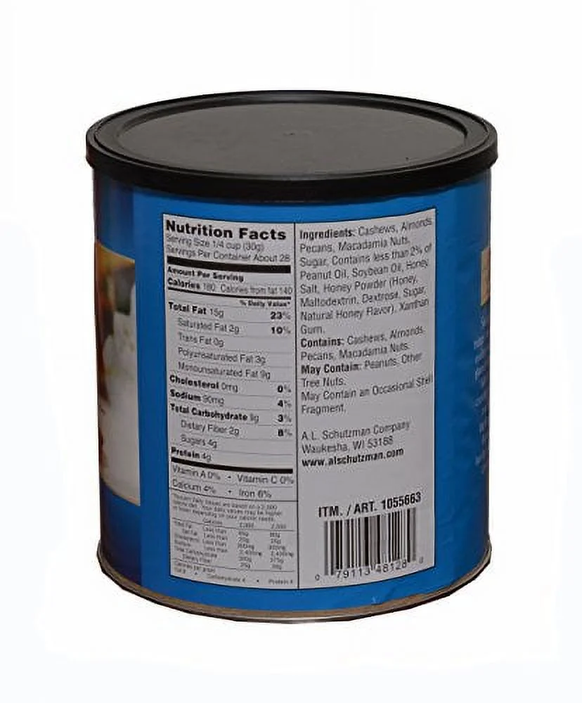 Savanna Orchards Gourmet Honey Roasted Nut Mix. Cashews, Almonds, Pecans &Macadamias. 30 oz. (Pack of1)