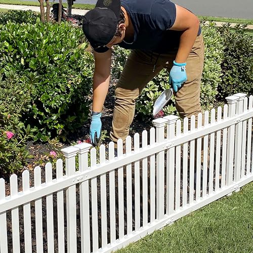 2ft H x 2ft W (3 Panels) No Dig Zippity Roger Rabbit Garden Fence Kit, White Vinyl Picket Fence Panels, Perfect Garden Fences and Borders for Dogs, Dog Fence Outdoor for Yard, ZP19056