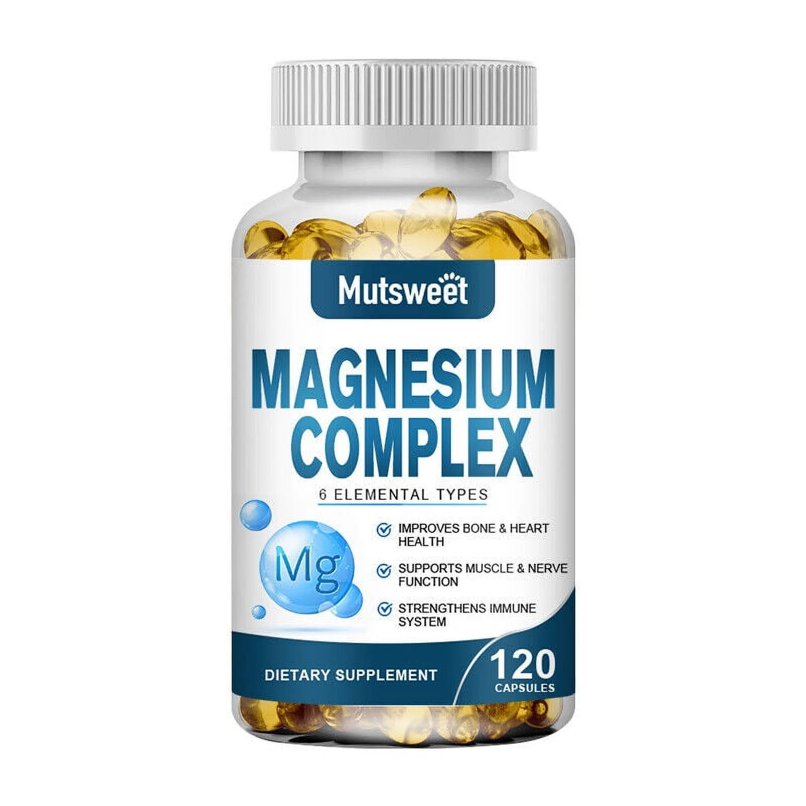 Magnesium Complex Capsules Natural Anti Anxiety & Stress Relief Supplement 500mg
