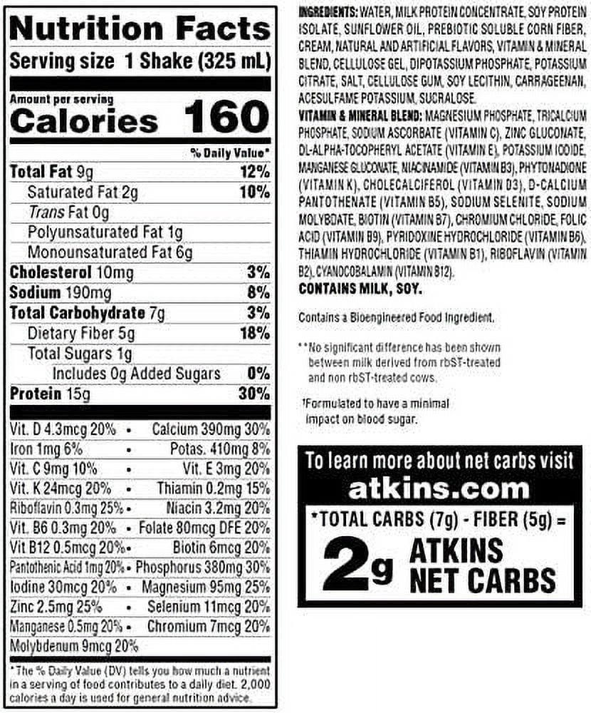 Atkins RTD Protein Shake Creamy Vanilla -- 8 Shakes