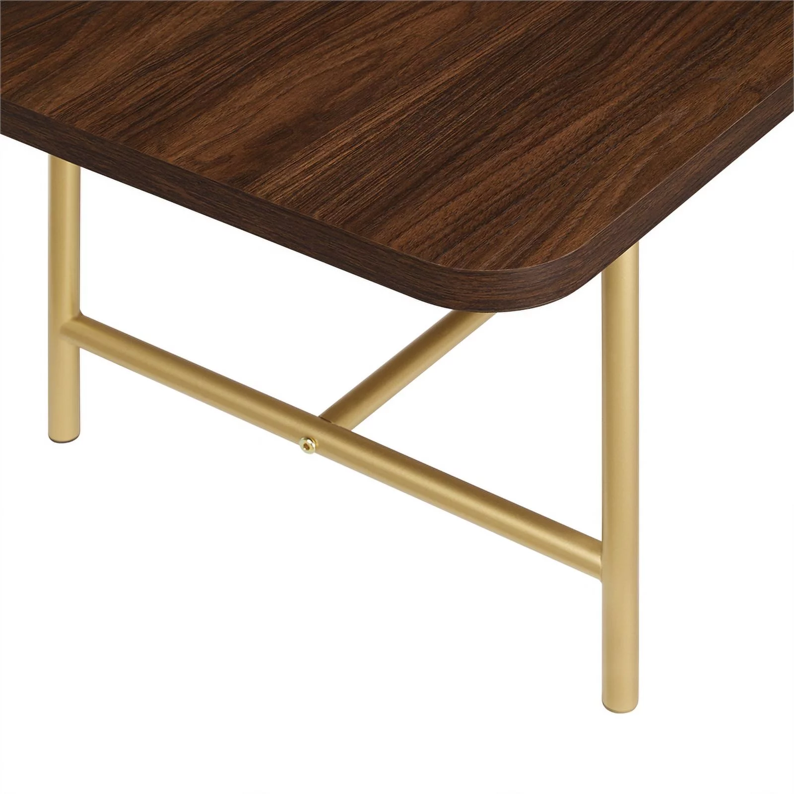 2-Piece Modern Wood Nesting Coffee Table - Dark Walnut / Gold