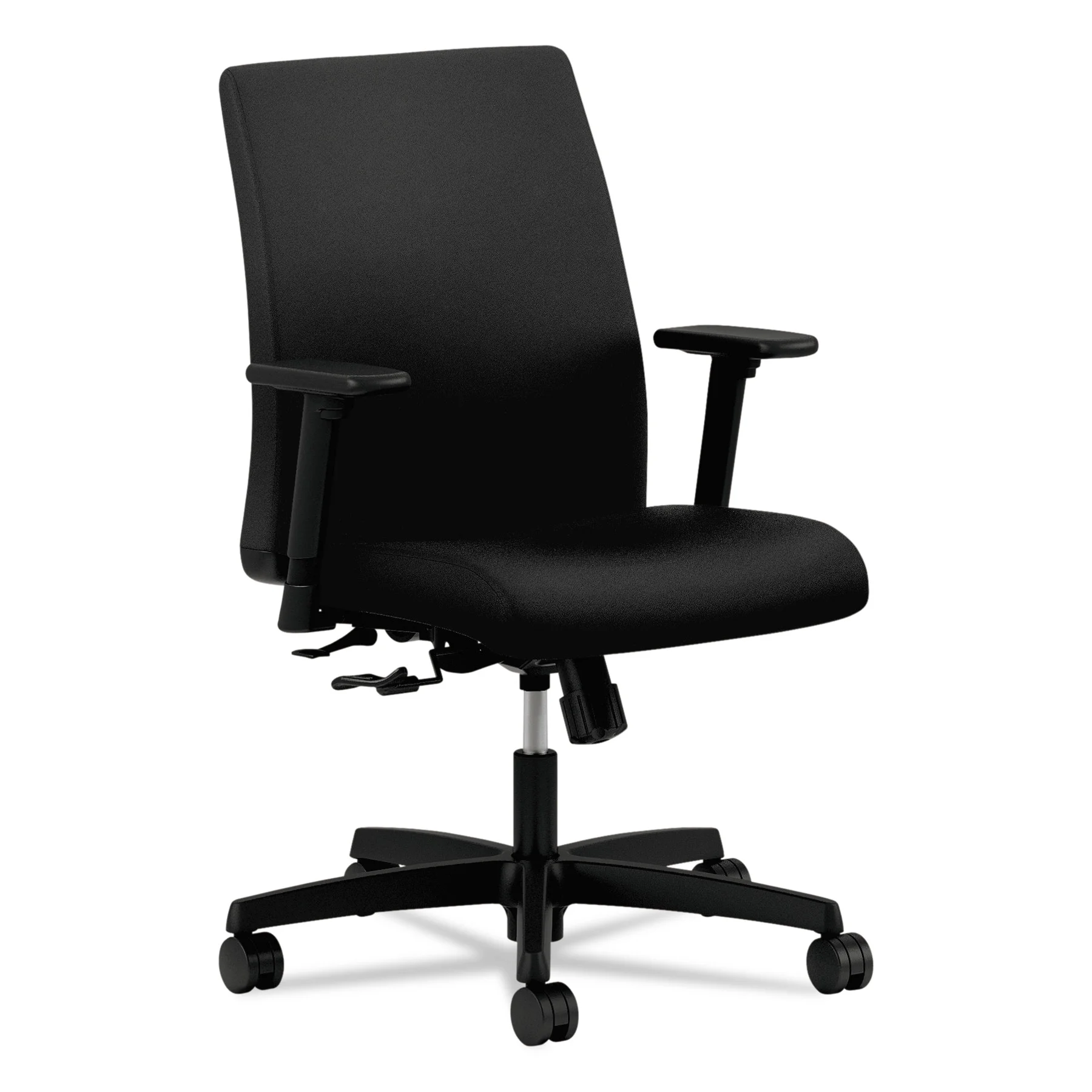 HON Ignition Series Low-Back Task Chair, Black Fabric Upholstery