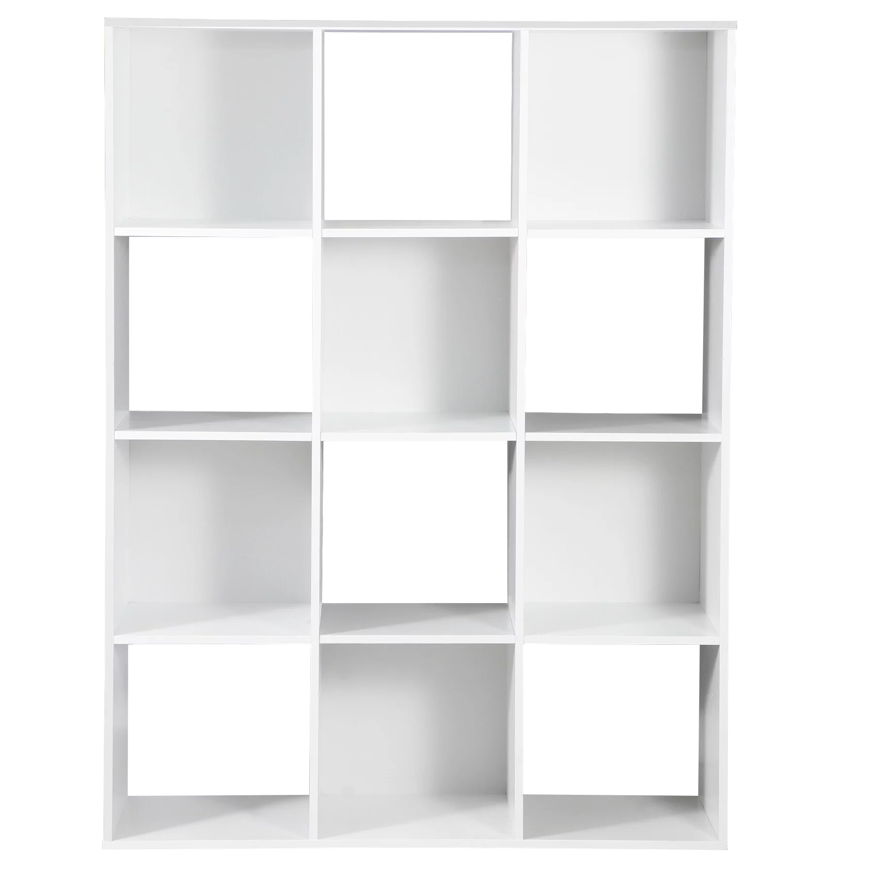 HomGarden 12 Cube Storage Organizer Wood White Bookshelf Cube 3 or 4 Shelves Bookcase for Home Office