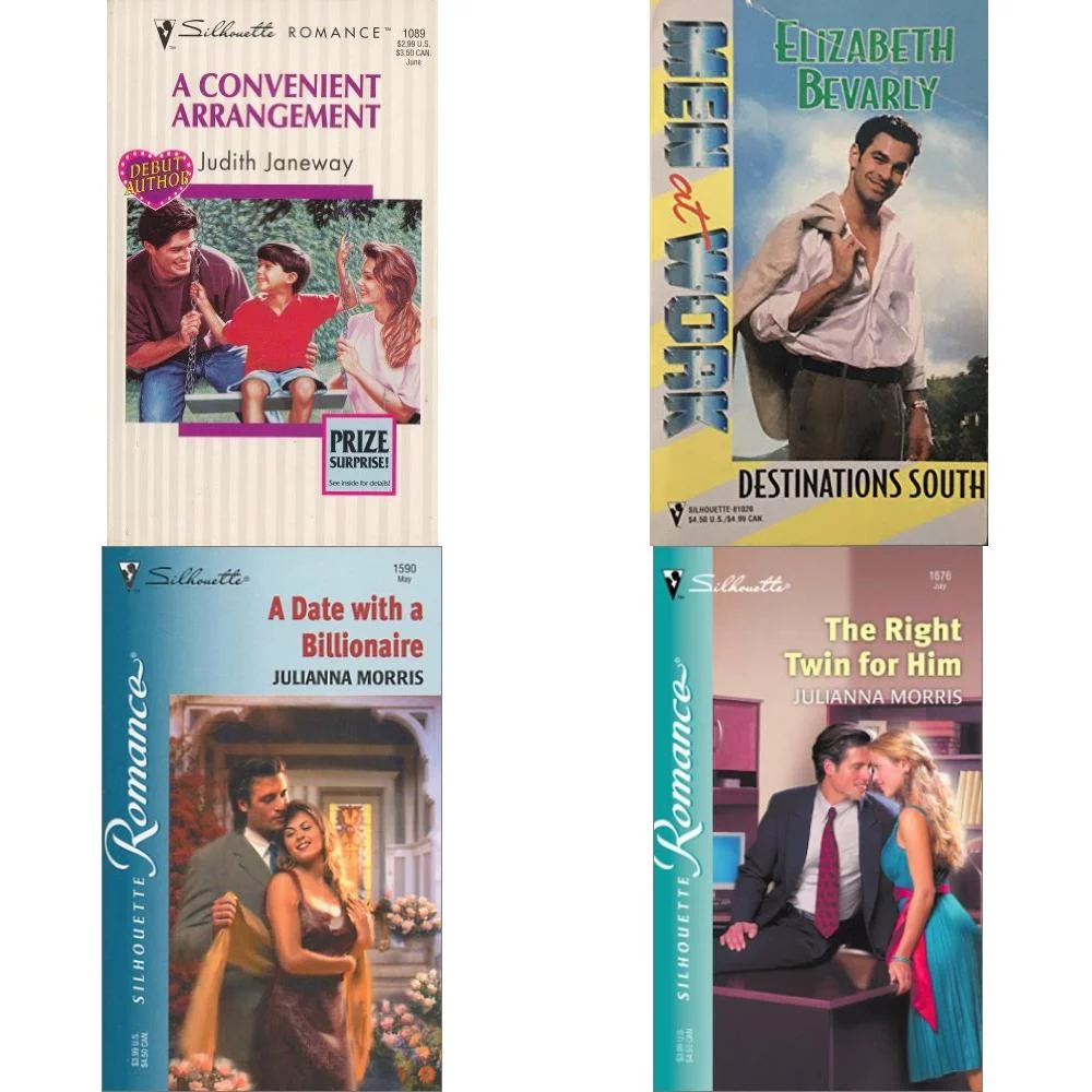 Assorted Silhouette Romance Paperback Book Bundle (4 Pack): A Convenient Arrangement Silhouette Romance #1089 Mass Market Paperback, Destinations South Men at Work: Tall, Dark & Smart #8 Mass Market P