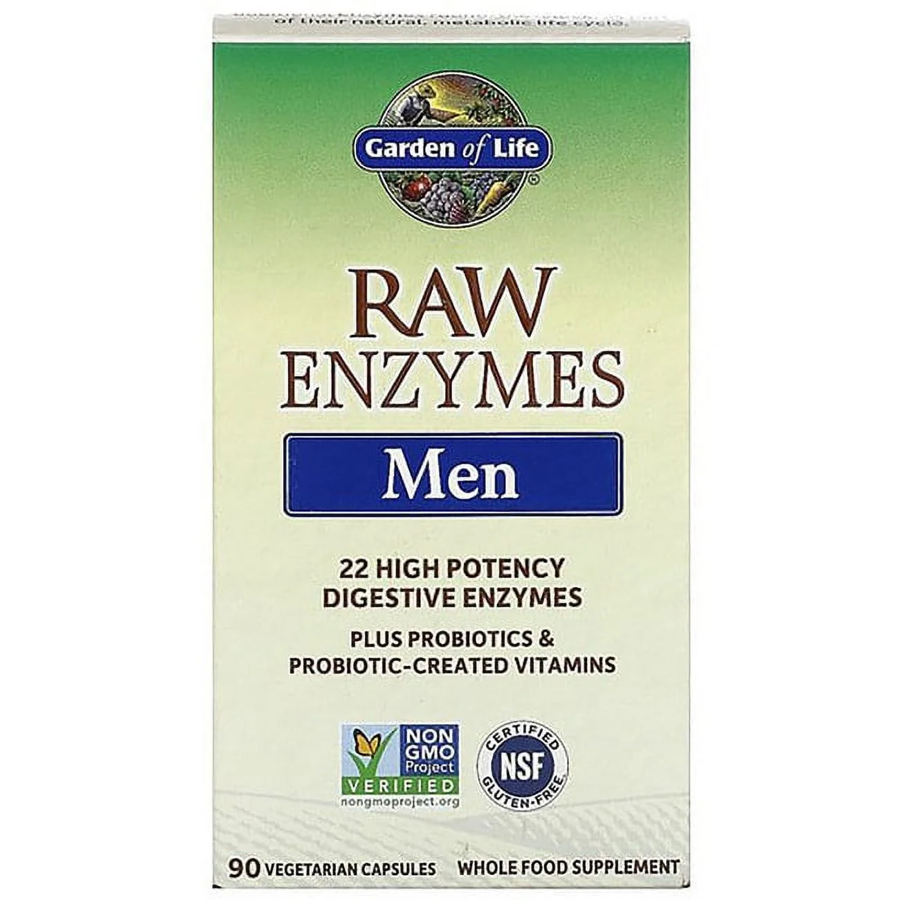 Garden of Life RAW Enzymes, Men, 90 Vegetarian Capsules