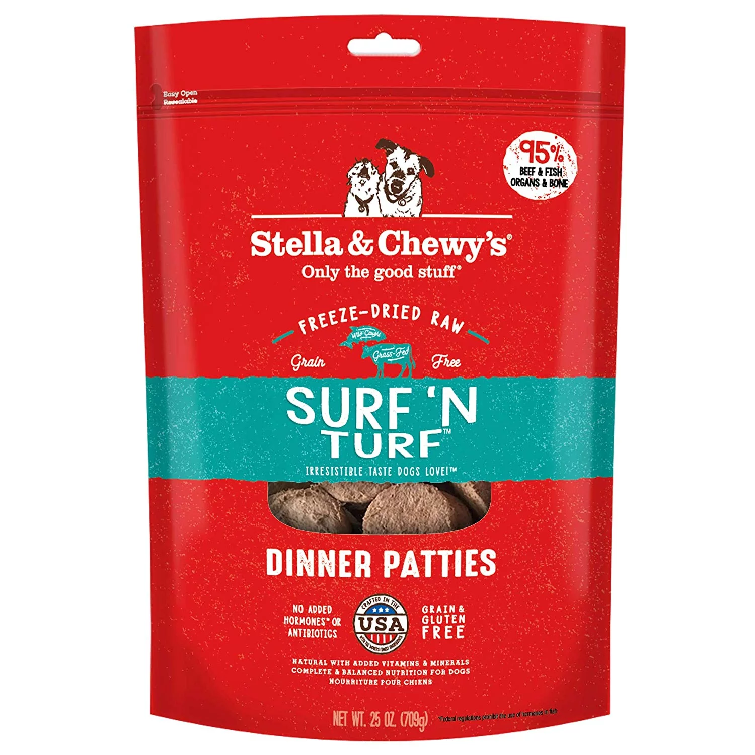 Stella and Chewy's Freeze-Dried Raw Surf'N Turf Dinner Patties for Dogs 25 ounce