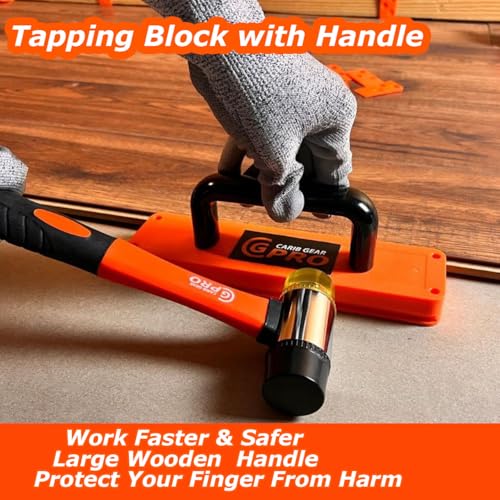 43-Piece Laminate Flooring Installation Kit Tapping Block with Handle Heavy Duty Pull Bar, Reinforced Mallet, 40 Spacers, Vinyl Plank & Wood Floor Tools, Flooring Kit for Laminate & Vinyl Planks