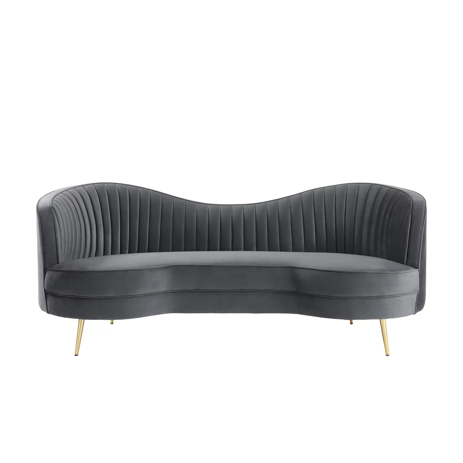 Best Master Furniture Wallace Modern Velvet Loveseat in Gray