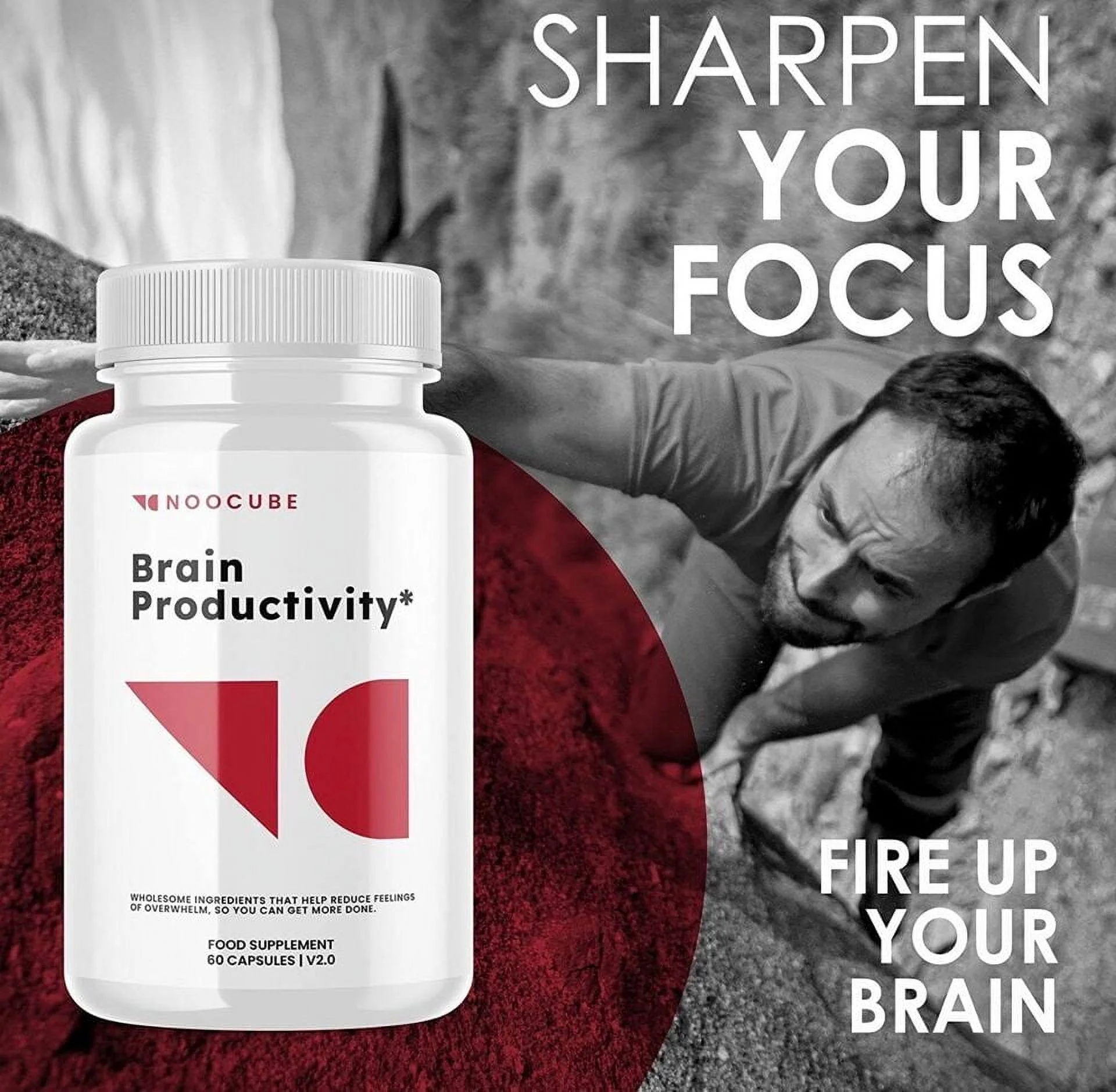 2-Pack Noocube Brain Productivity Pills, Cognitive & Memory Support-60 Capsules