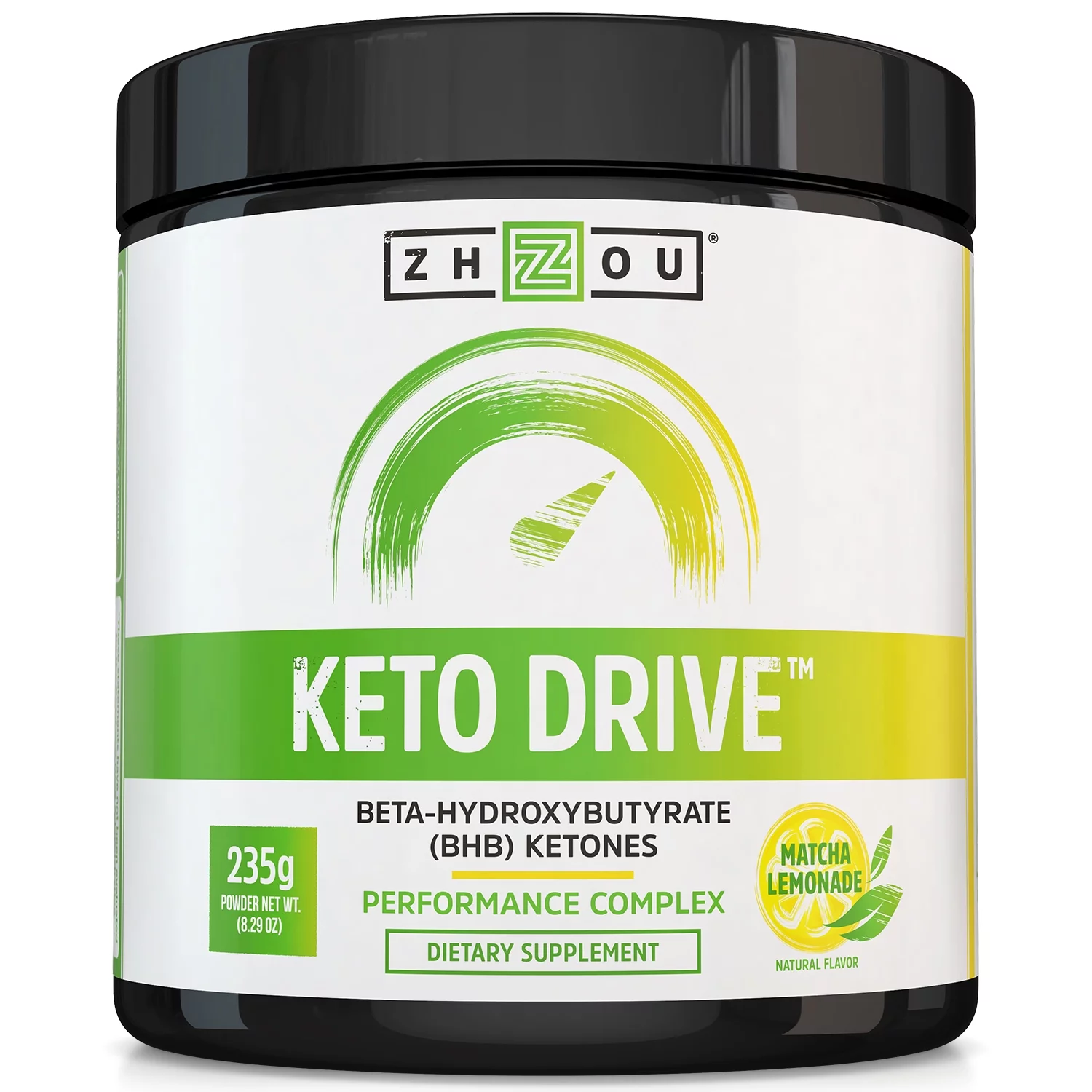 Zhou Keto Drive Exogenous Ketone Performance Complex | BHB Salts | Formulated for Ketosis, Energy and Focus | Matcha Lemonade | 16 Servings, 8.29 oz