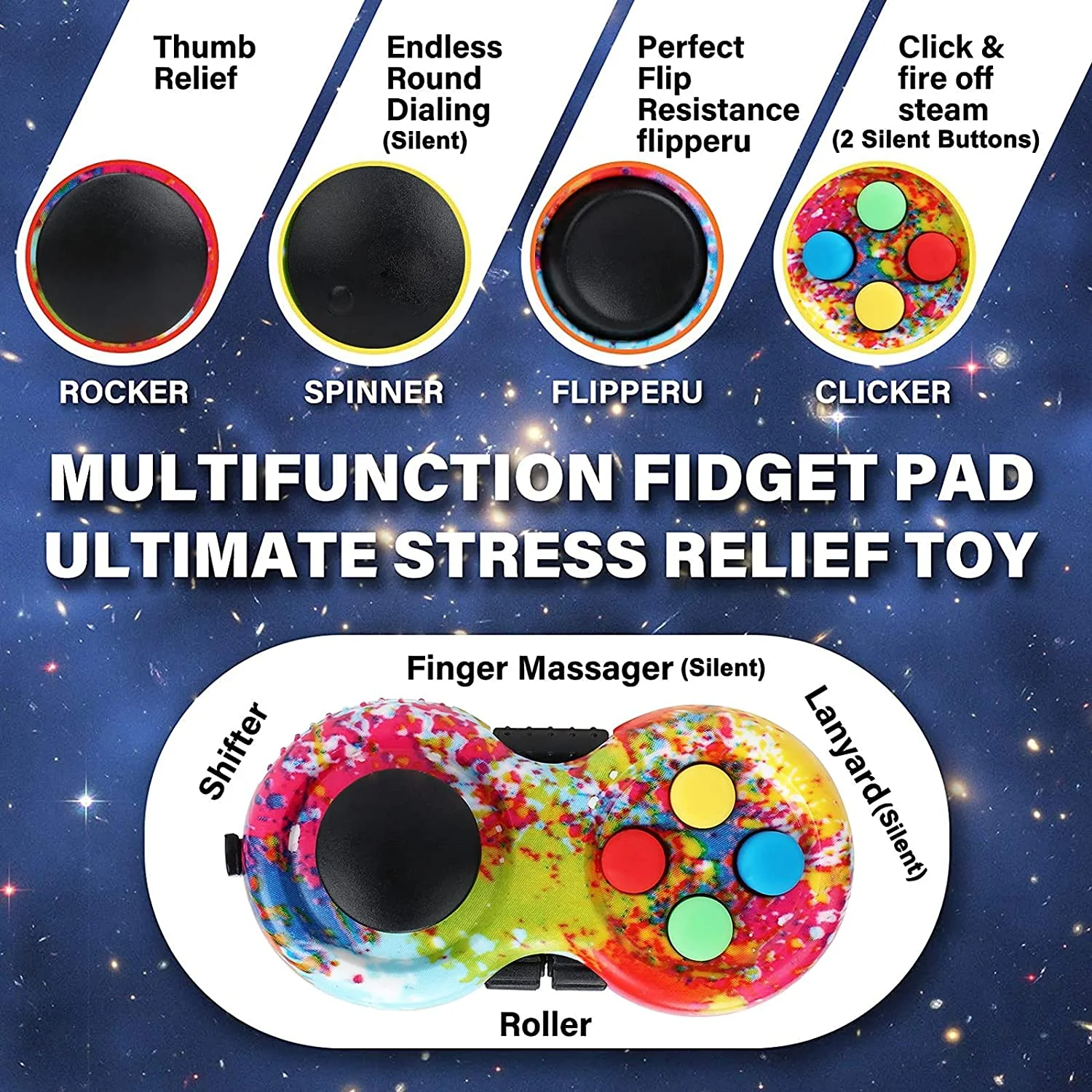 Zoiuytrg 27PCS Christmas Pop Bubble Sensory Fidget Toy Pack Big Rainbow Keyboard Anti-Anxiety Tools Bundle for Kids and Adults