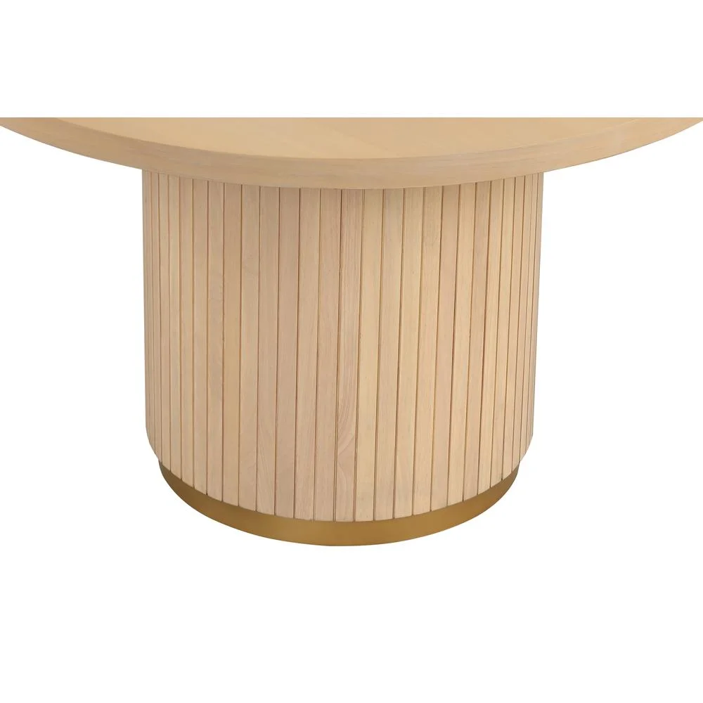 Celeste Light Brown Oak Wood Pedestal Dining Table (Seats 4)