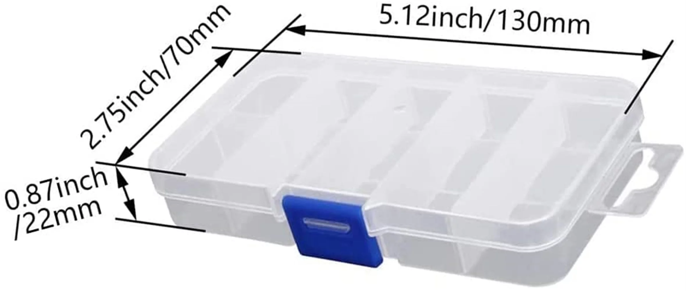 PP Component Storage Box, Plastic Organizer Adjustable Container Removable Grids Tool Boxes, 10 Removable Grids Tool Boxes, for Electronic Component Small Accessories 2Pcs
