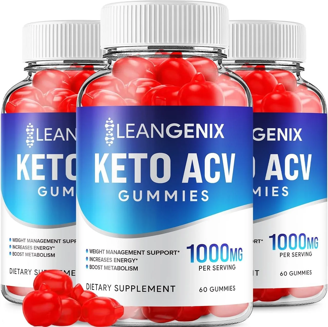 3 Pack LeanGenix Keto ACV Gummies - Official - Keto Lean Genix ACV Advanced Formula Plus Apple Cider Vinegar Dietary Supplement B12 Beet Root Juice Men Women 180 Gummies