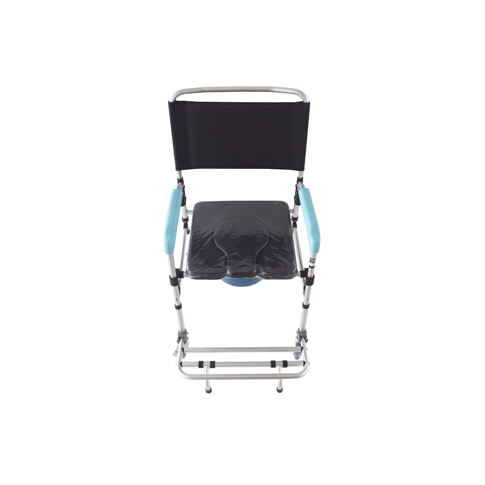 EQCOTWEA Portable Toilet Chair Foldable Elderly Pregnant Mobile Stool Chair Toilet Bathroom Chair Padded Aluminium Alloy