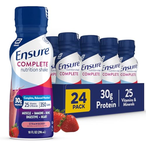 Ensure COMPLETE Vanilla Nutrition Shake, Complete, Balanced Meal Replacement, Ready To Drink, 30g Protein, 25 Vitamins & Minerals, 10 fl oz—24 Pack