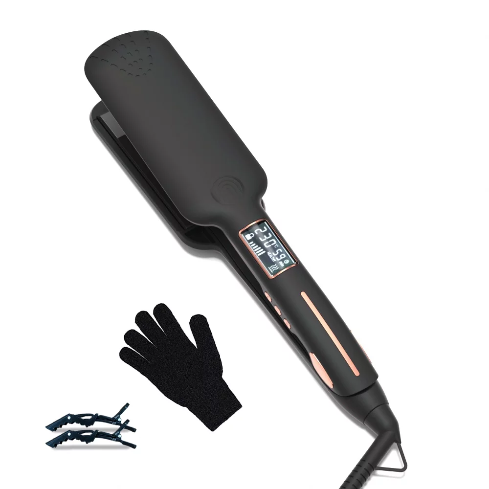 HsdsBebe 1.9 inch Wide Plate Flat Iron Hair Straightener Styling with Digital Temp Control,Fast Heating