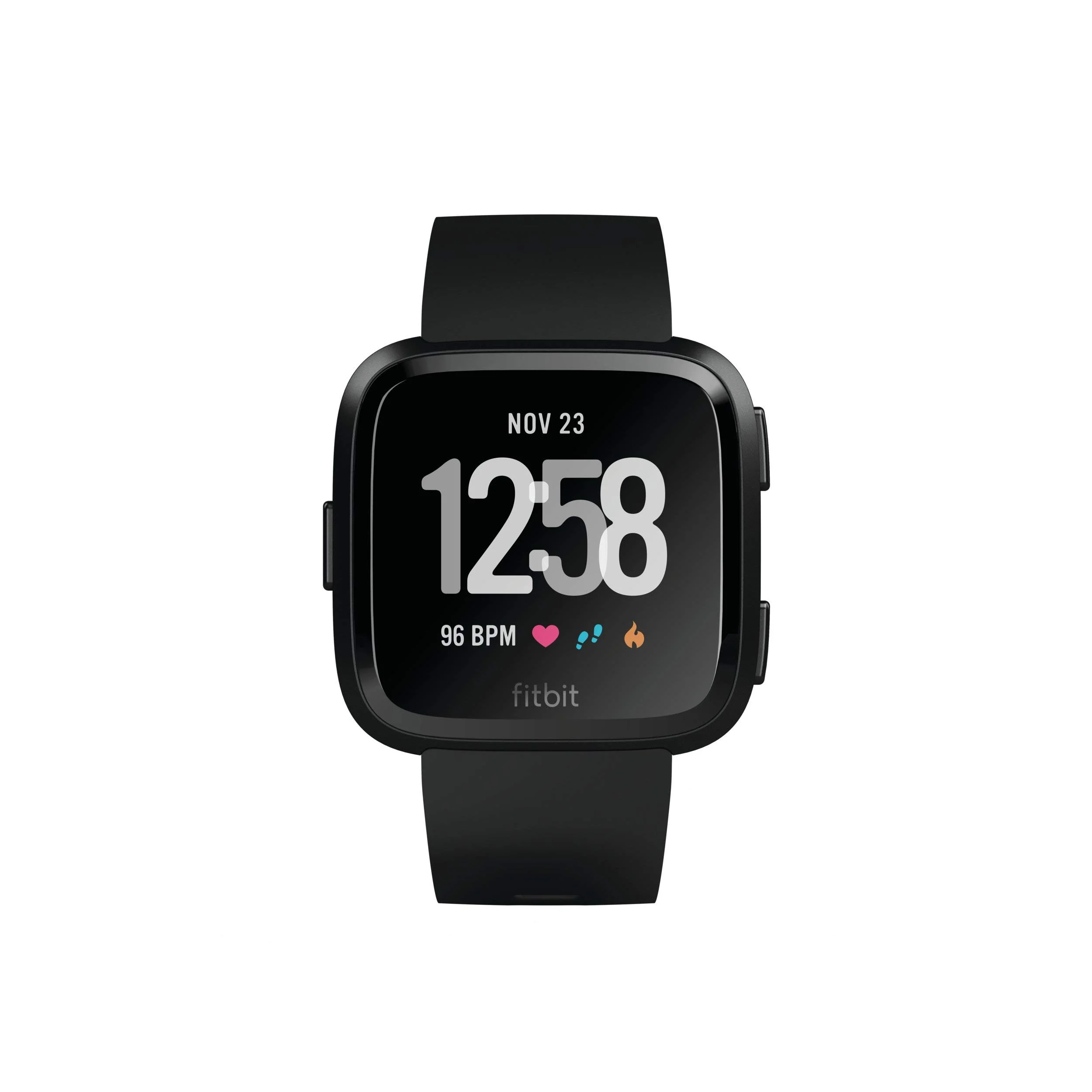 Restored Fitbit Versa Smart Watch, Black/Black Aluminium