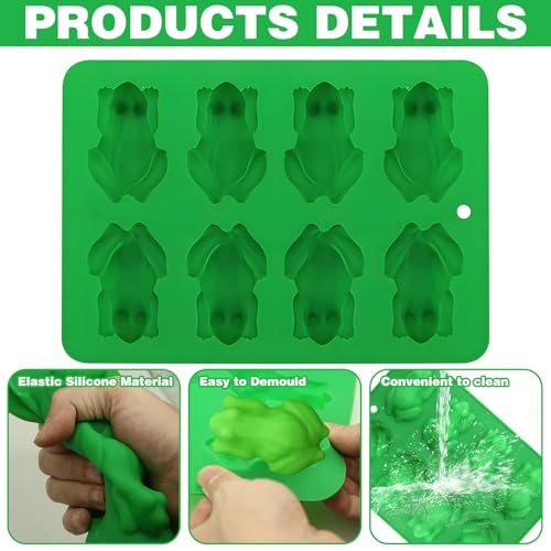 2Pcs Frog Silicone Mold Candy Chocolate Frog, Chocolate Frog Mold Supplies, Frogs Mould Tools Chocolate Frogs, Hot Coco Bomb Molds Supplies Suitable for Making Frog-Shaped Desserts