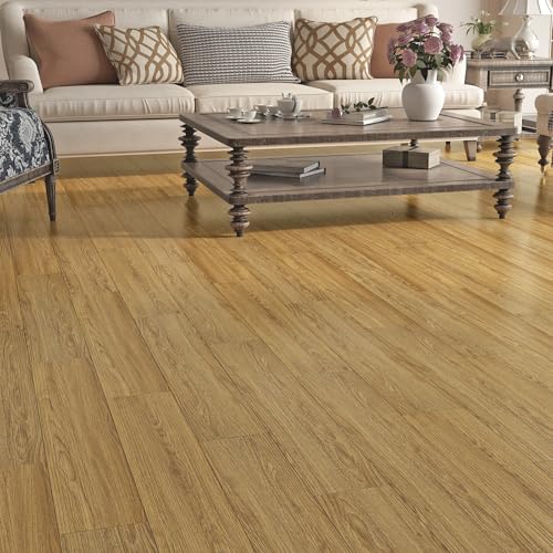 Decotalk 36 Pack 52 Sq.Ft Peel and Stick Tiles Vinyl Wood Flooring Planks, Bathroom Floor Tile Peel and Stick Waterproof, Wood Grain Tile Floor Laminate Flooring Adhesive