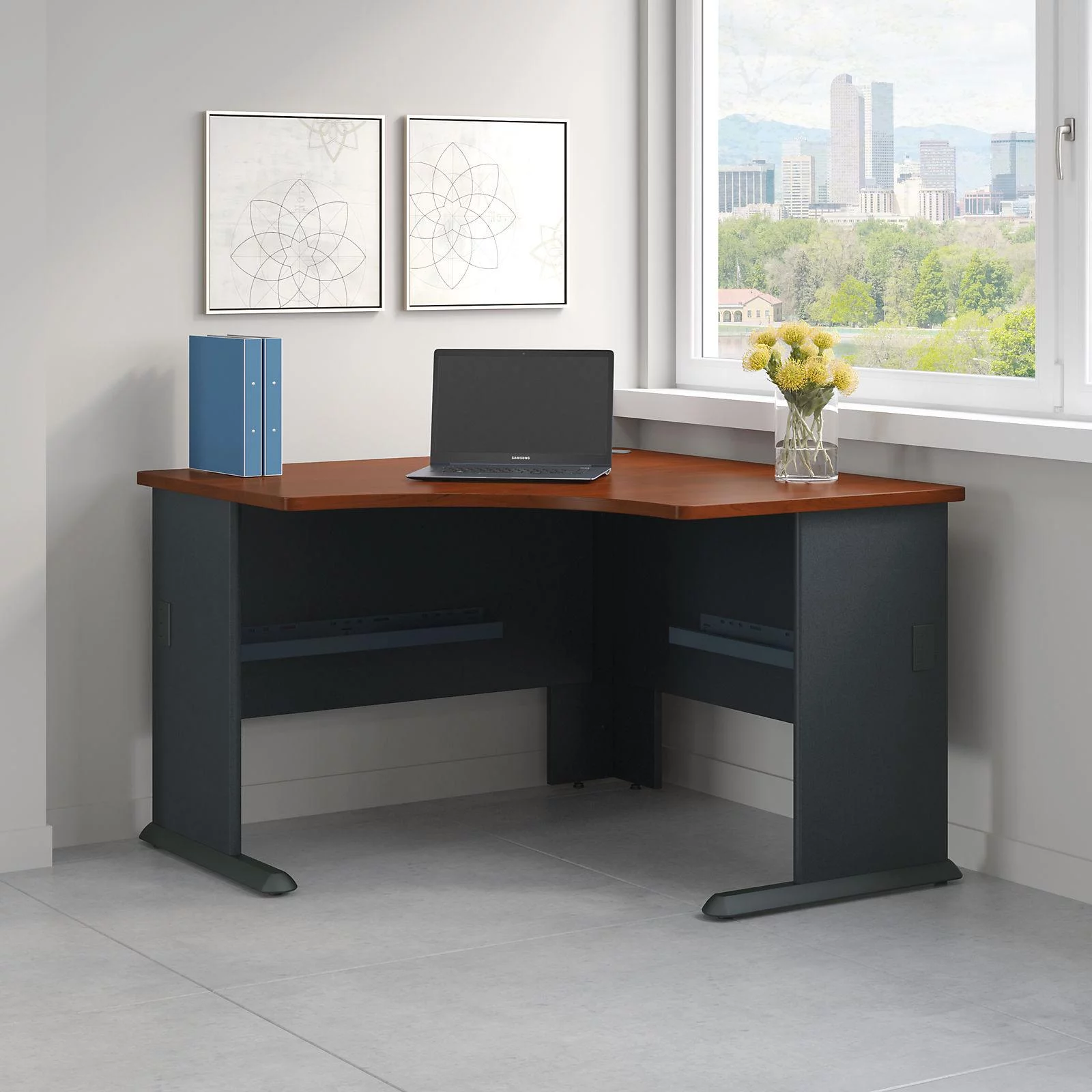 Bush Series A Collection 48W Corner Desk Hansen Cherry WC90466A