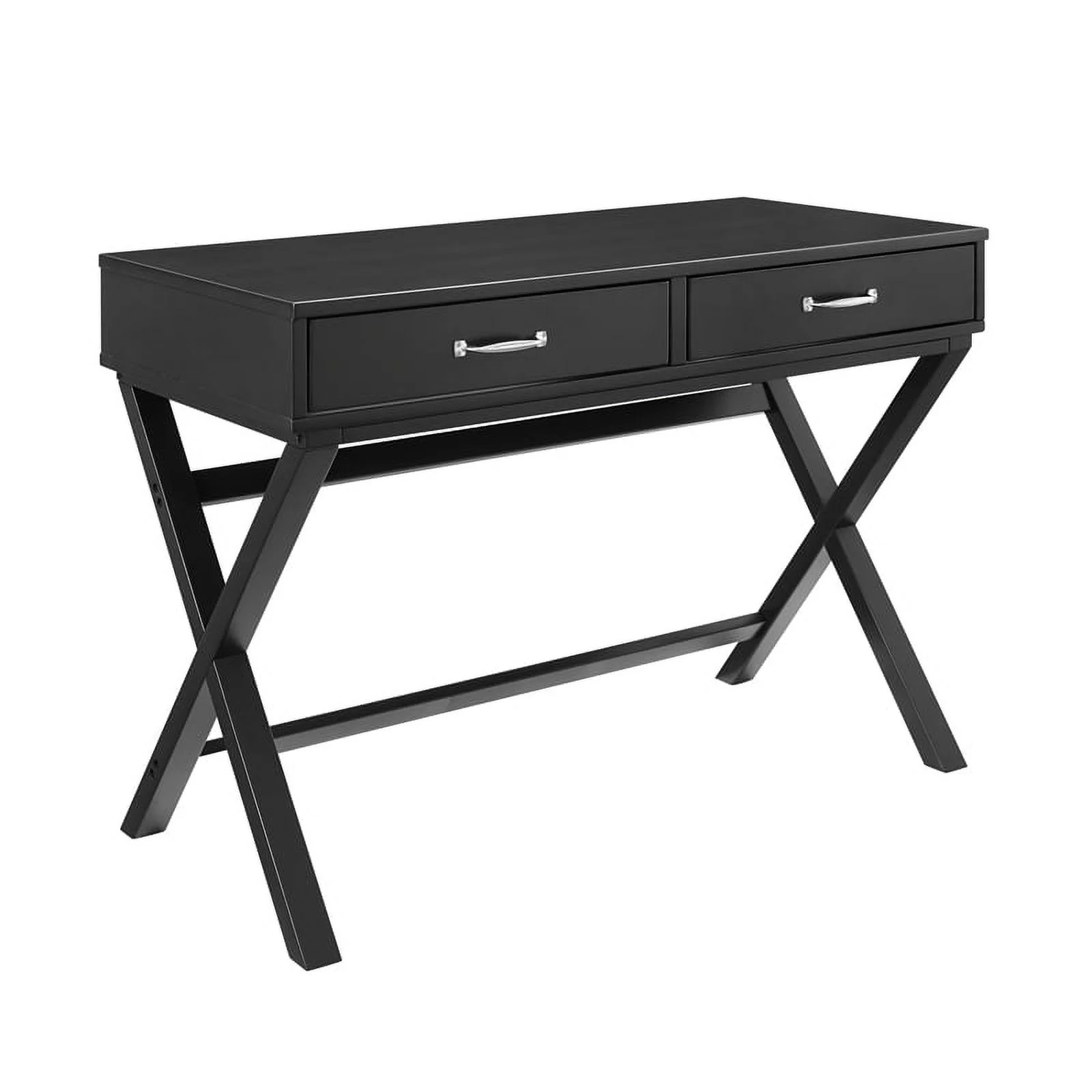 UrbanPro Transitional 2-Drawer Home Office Wood Desk in Black