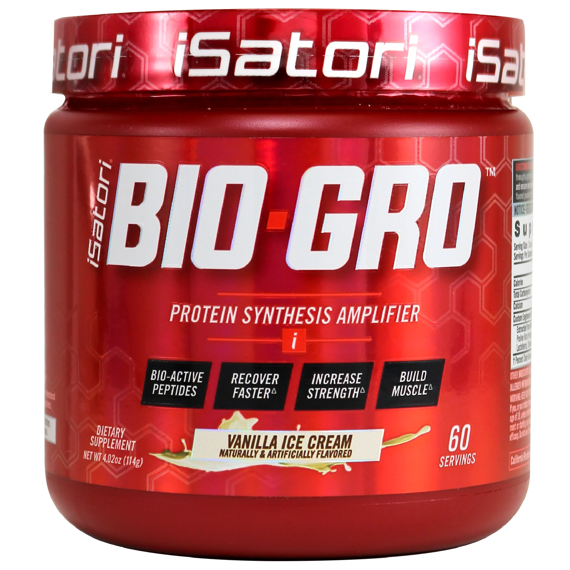 Isatori Bio-Gro, Protein Synthesis Amplifier, Vanilla Ice Cream, 4.02 oz (114 g)