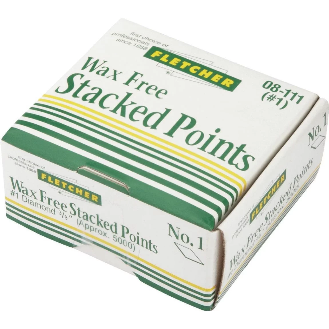 Fletcher-Terry 08-111 Wax-Free Stacked Glazier Points, #1 Diamond, 3/8