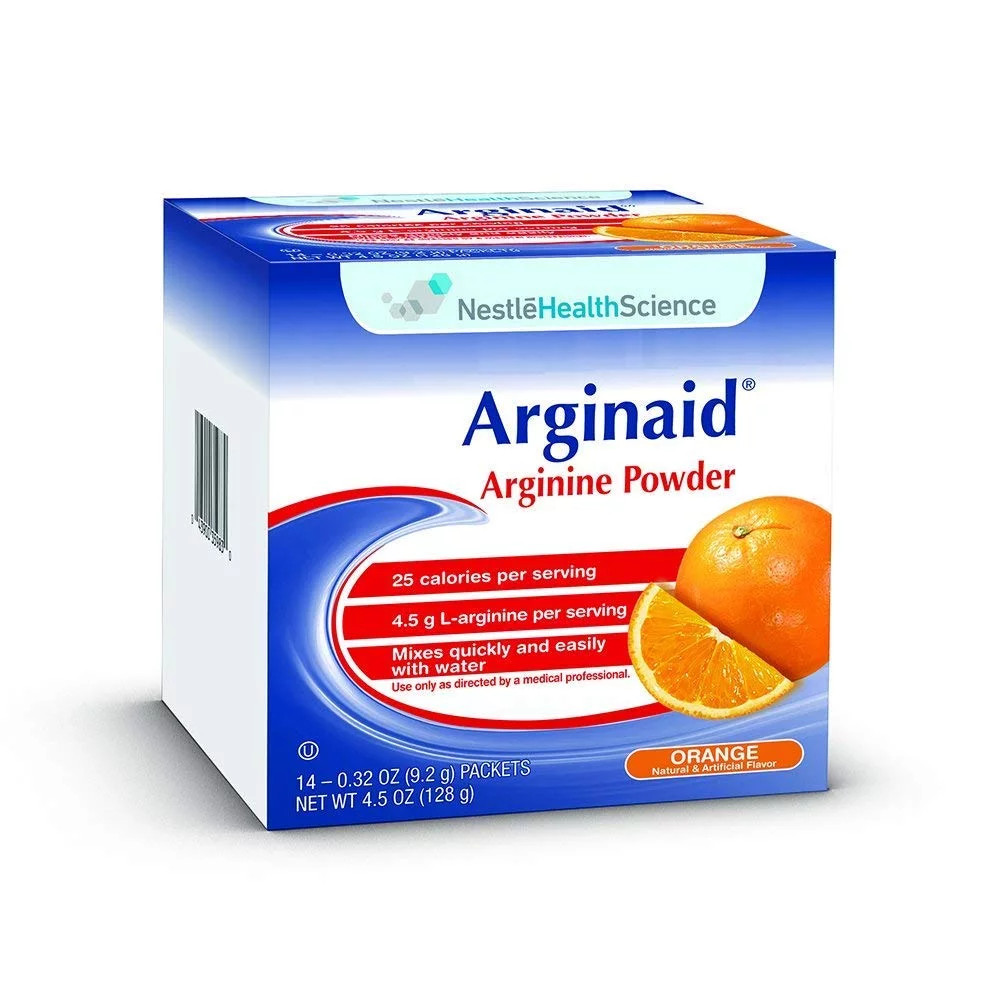 Nestle Nutrition 35983000 Arginaid Arginine Powder Orange, 0.32 oz. (9.2g) (Box of 14)