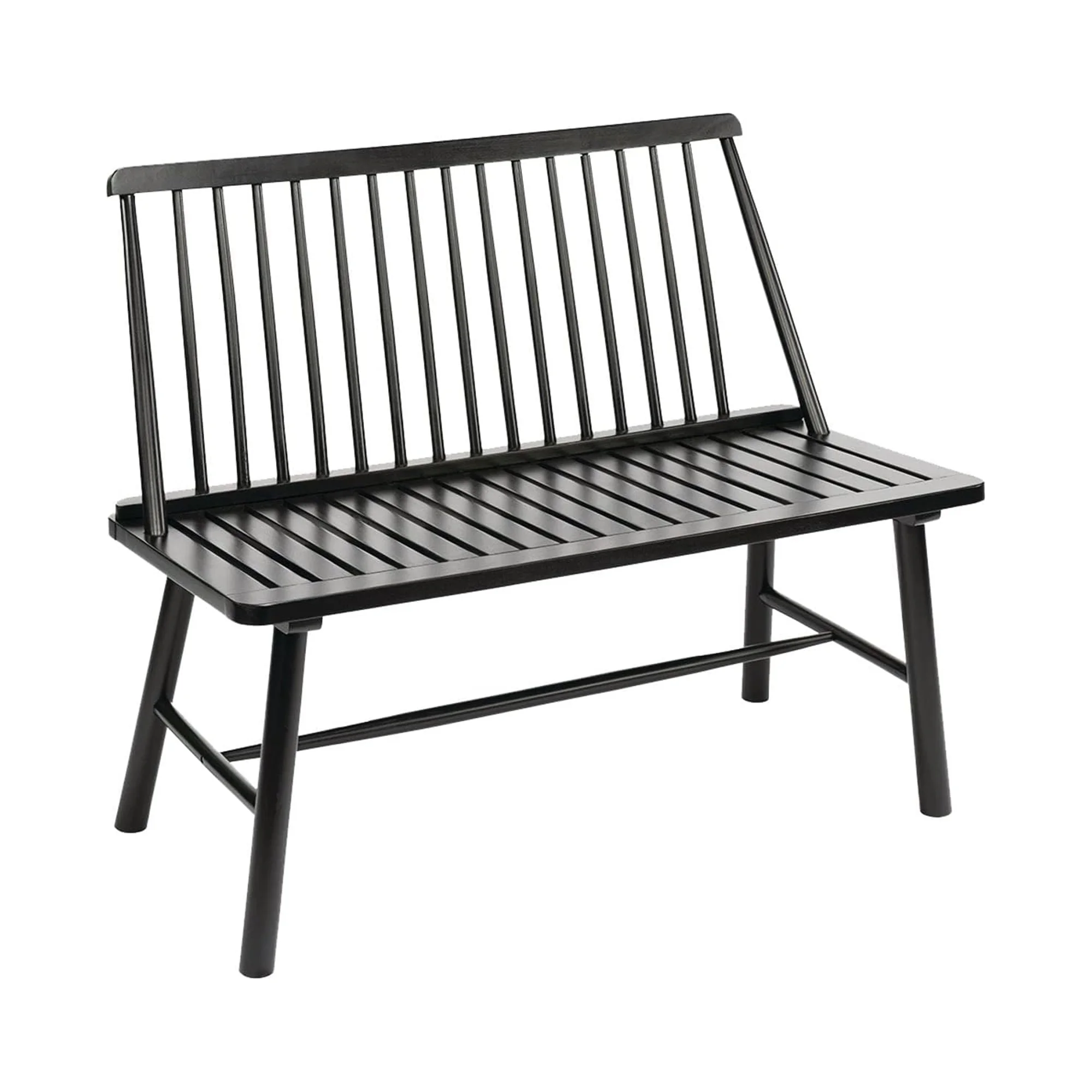 Jack Post Durable Indonesian Hardwood Farmhouse Bench for Patio, Black