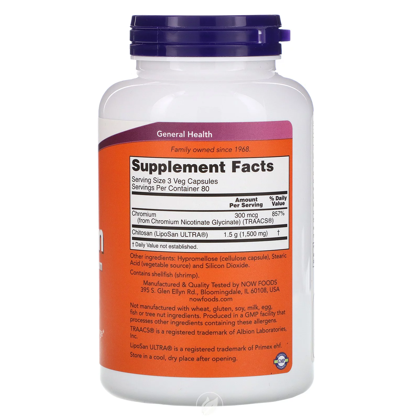 (4 Pack) Now Foods Chitosan 500mg, 240 caps