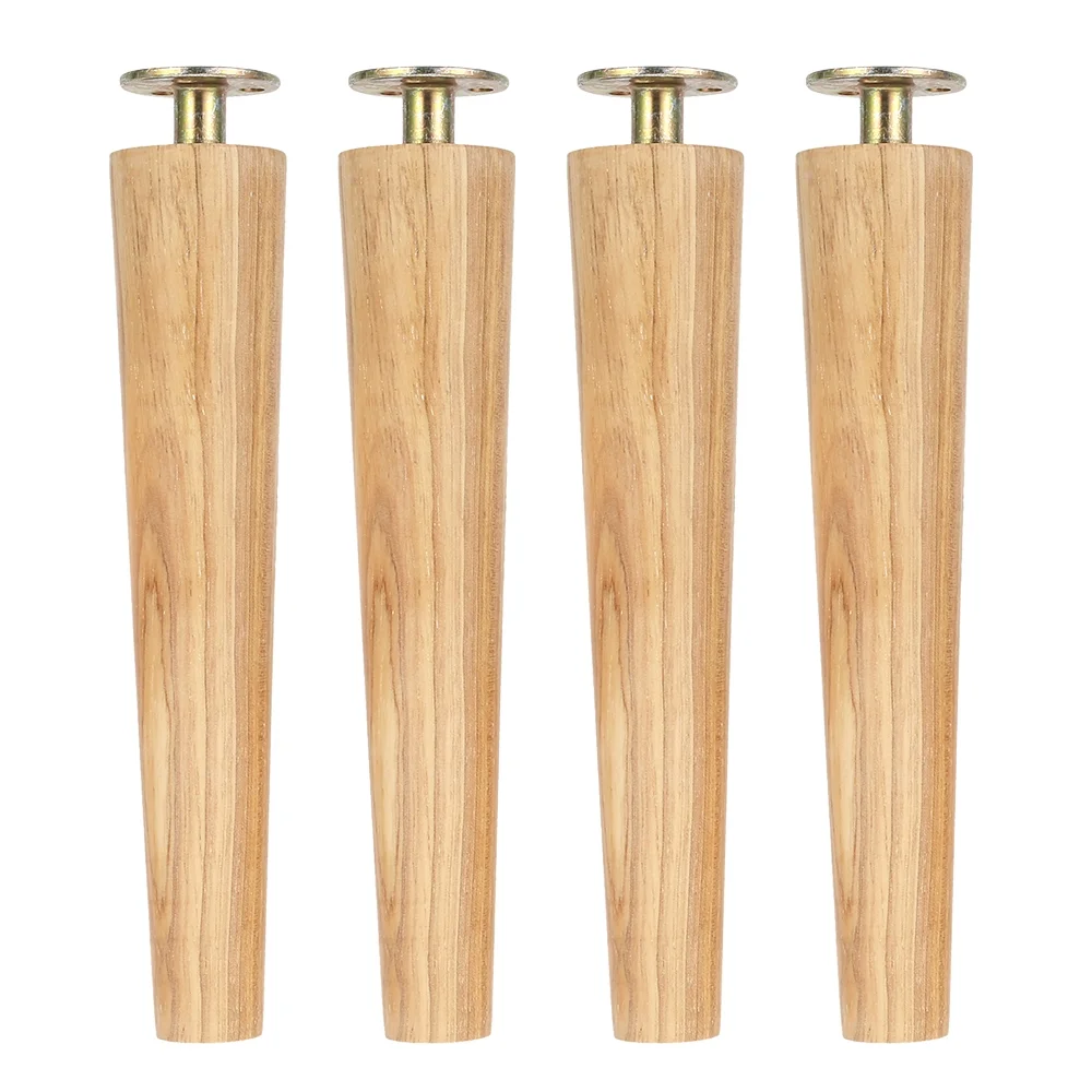 Fyeme Wooden Table Legs, Wood Furniture Leg, Wooden Sofa Feet, Wood Tapered Furniture Feet with Screws for Couch Sofa Bed Cabinet Ottoman Set of 4